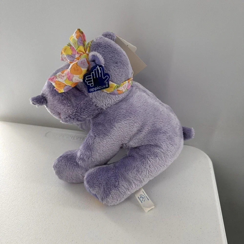 Necco‎ Sweethearts Plush Hippo Candy Bow Applause 12